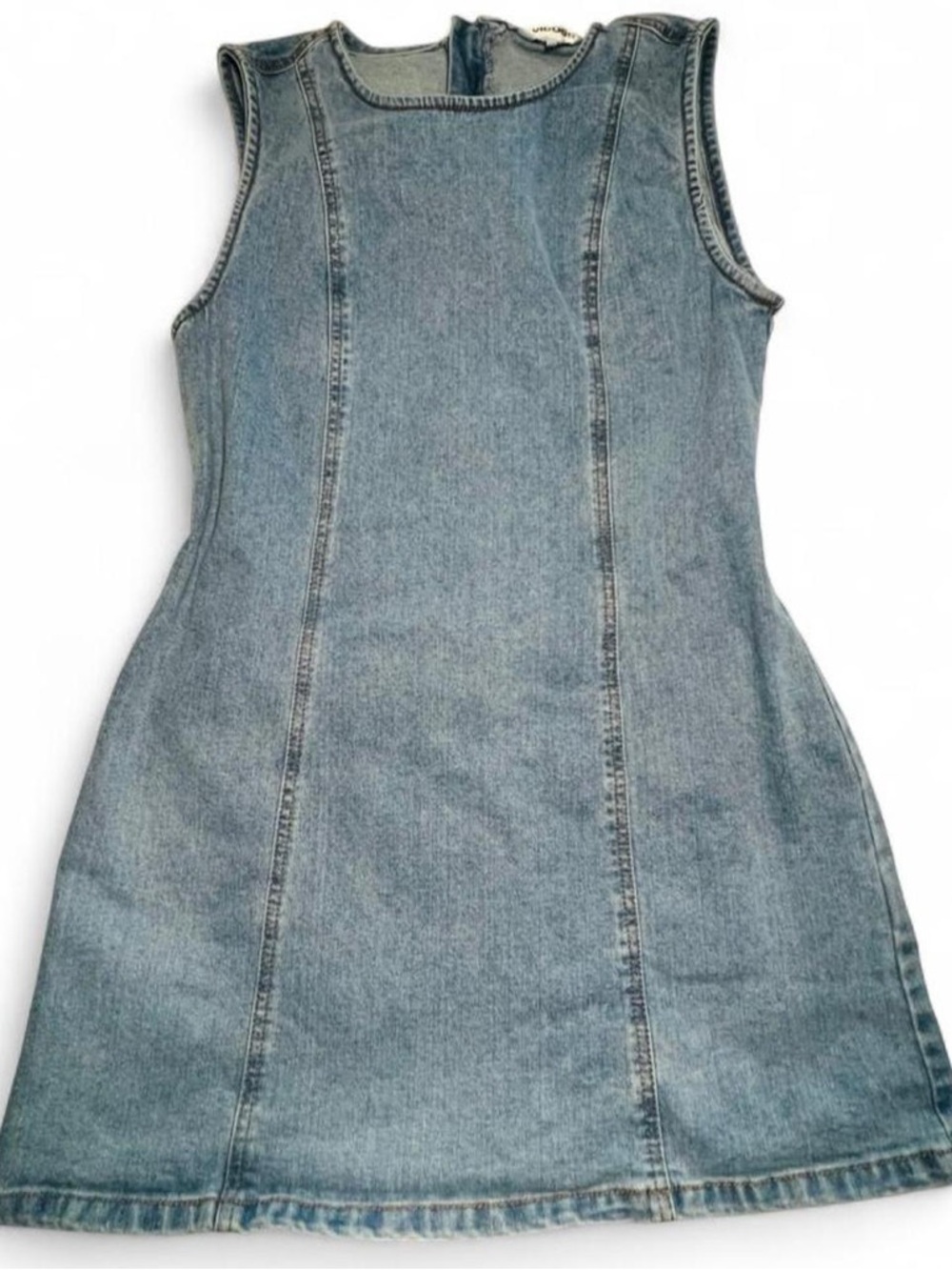 Classic Denim Sleeveless Dress -Medium Indigo